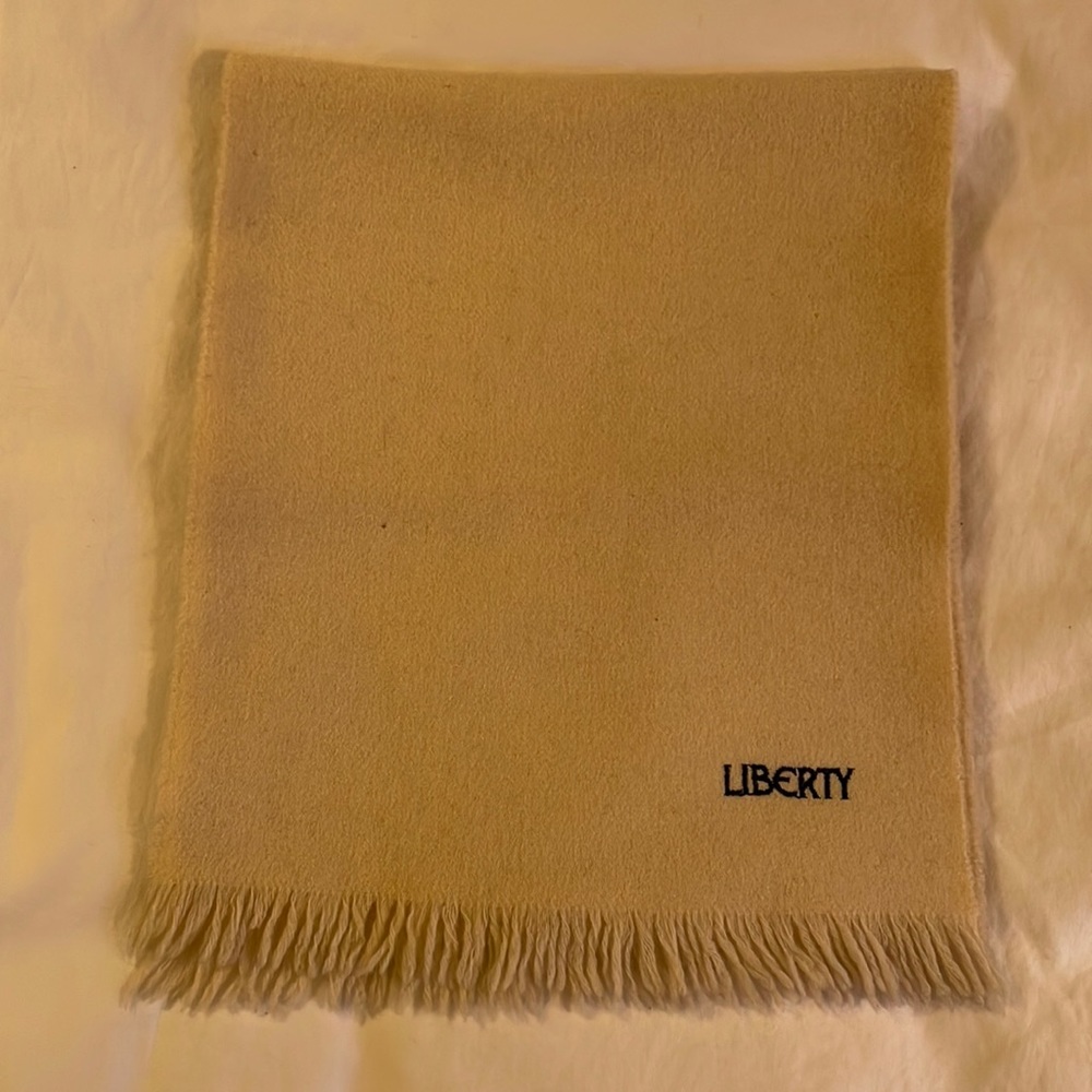 Vintage 1970s Liberty of London Child’s Cream Wool Scarf